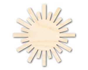 Unfinished Wood Paper Sun Shape | Summer Craft Cutout | up to 24" DIY