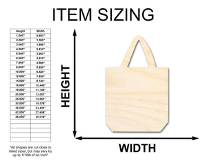 Unfinished Wood Shopping Bag Shape | Craft Cutout | up to 24" DIY