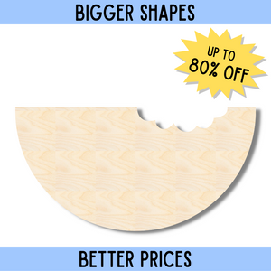 Bigger Better | Unfinished Wood Watermelon Slice with Bite Silhouette | DIY Craft Cutout |