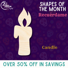 Load image into Gallery viewer, October Shape of the Month | Candle Wood Cutout | Recuérdame | Unfinished Craft
