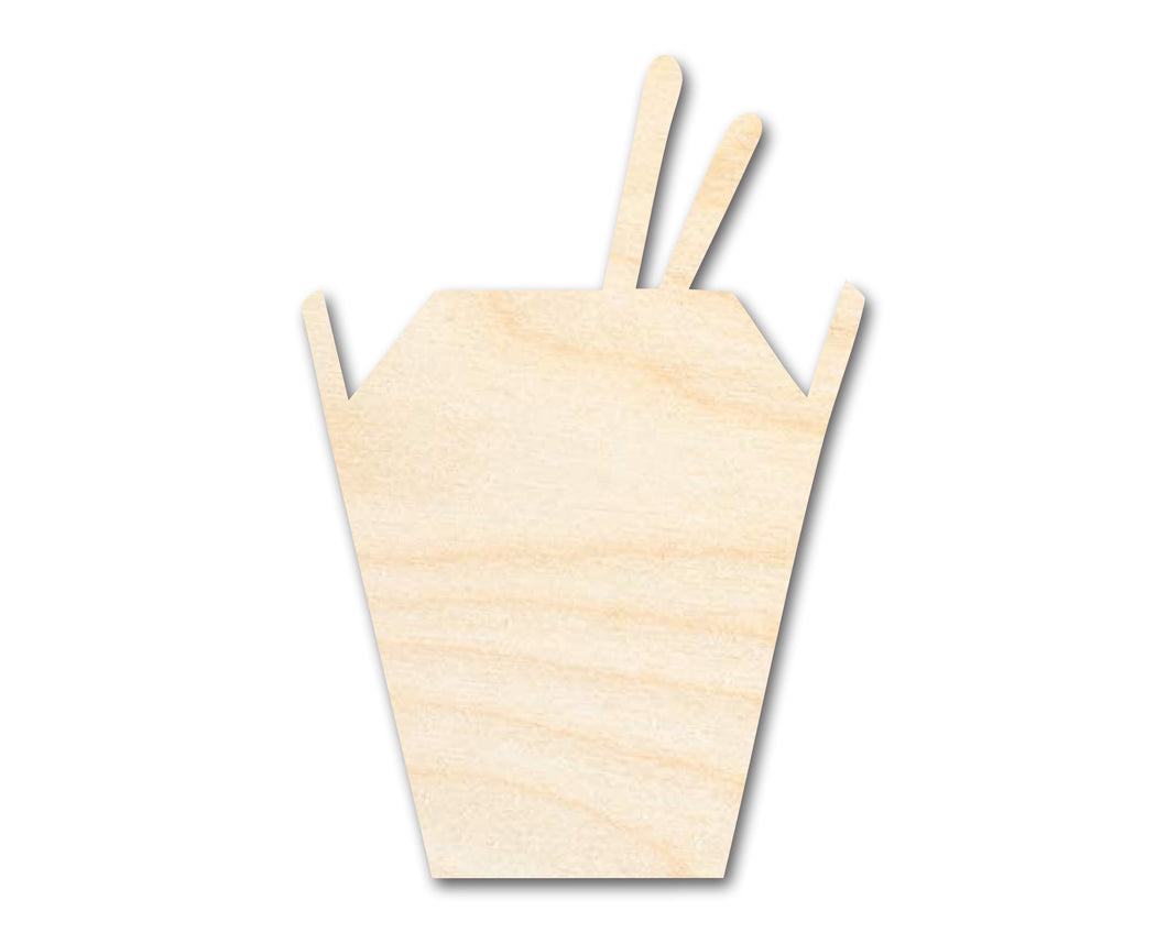 Unfinished Wood Asian Takeout Shape | Craft Cutout | up to 36