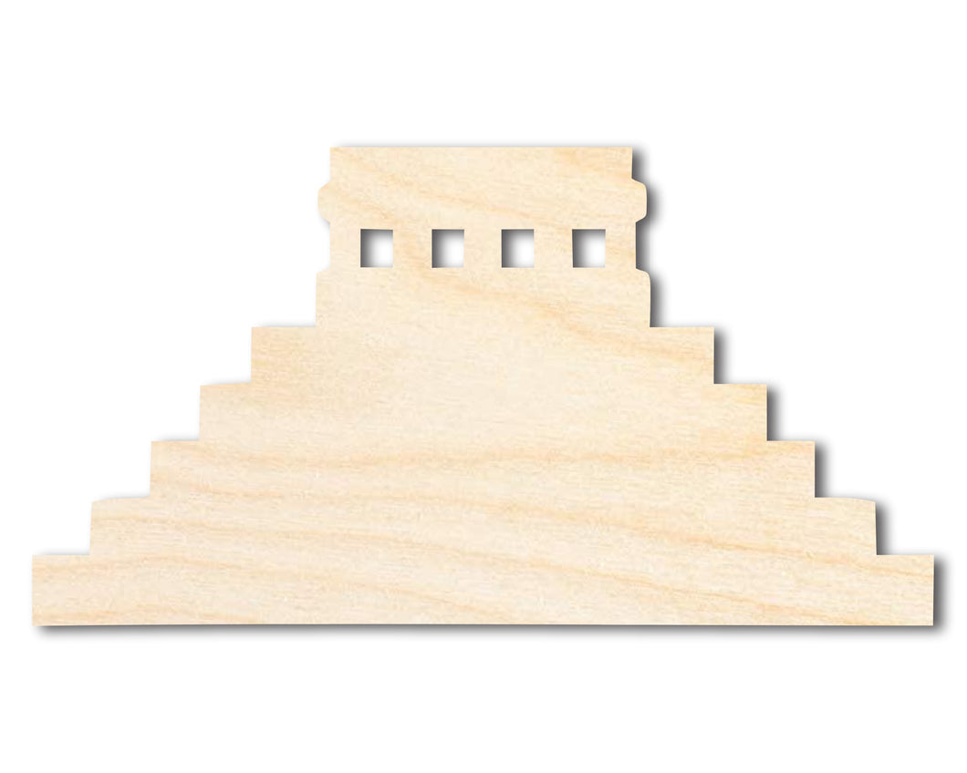 Unfinished Wood Mayan Pyramid Shape | Craft Cutout | up to 36