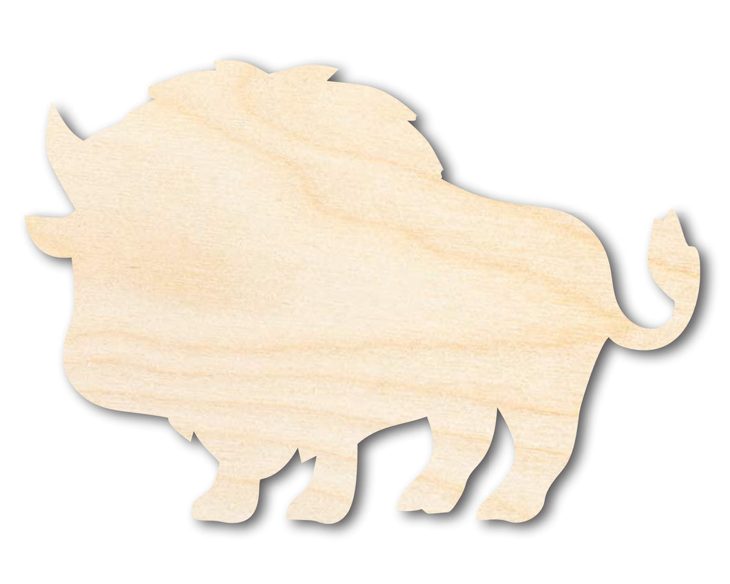 Unfinished Wood Cute Buffalo Shape | Craft Cutout | up to 36