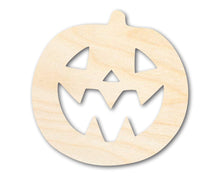 Load image into Gallery viewer, Unfinished Wood Jack-O-Lantern Shape | Craft Cutout | up to 36&quot; DIY
