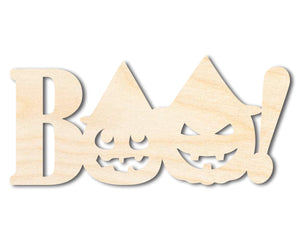 Unfinished Wood Pumpkin Boo Shape | Craft Cutout | up to 36" DIY