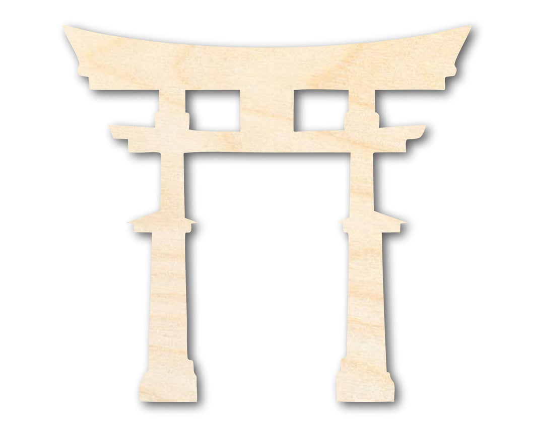 Unfinished Wood Japanese Torri Shape | Craft Cutout | up to 36