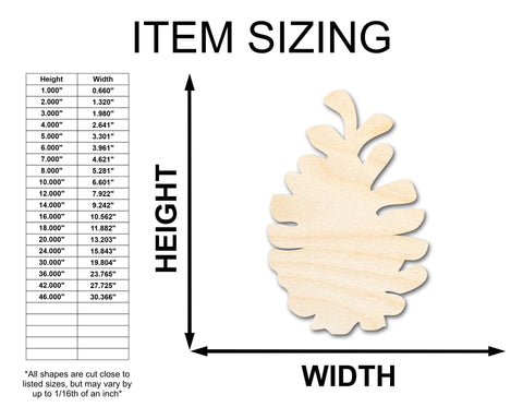 Unfinished Wood Pinecone Shape | Craft Cutout | up to 36" DIY