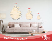Load image into Gallery viewer, Unfinished Wood Pinecone Shape | Craft Cutout | up to 36&quot; DIY
