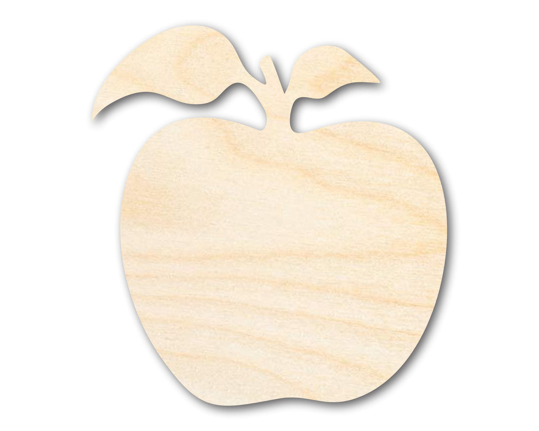 Unfinished Two Leaf Apple Shape | Craft Cutout | up to 36