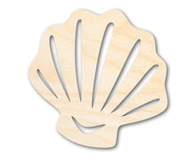 Load image into Gallery viewer, Unfinished Wood Sea Shell Shape | Ocean Beach Craft Cutout | up to 36&quot; DIY
