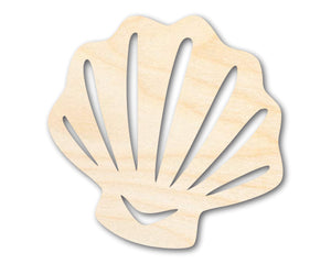 Unfinished Wood Sea Shell Shape | Ocean Beach Craft Cutout | up to 36" DIY
