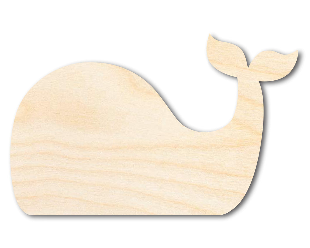 Bigger Better | Unfinished Wood Simple Whale Shape | DIY Craft Cutout |