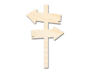 Unfinished Wood Directional Sign Post Silhouette | DIY Craft Cutout | up to 36" DIY
