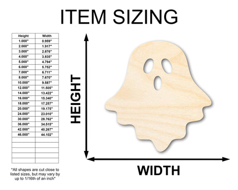 Unfinished Sheet Ghost Shape | Halloween Craft Cutout | up to 36" DIY
