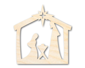 Unfinished Wood Nativity Scene Silhouette | DIY Christmas Craft Cutout | up to 36" DIY