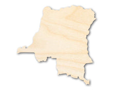 Load image into Gallery viewer, Unfinished Wood Democratic Republic of the Congo Country Shape - African Craft - up to 36&quot; DIY
