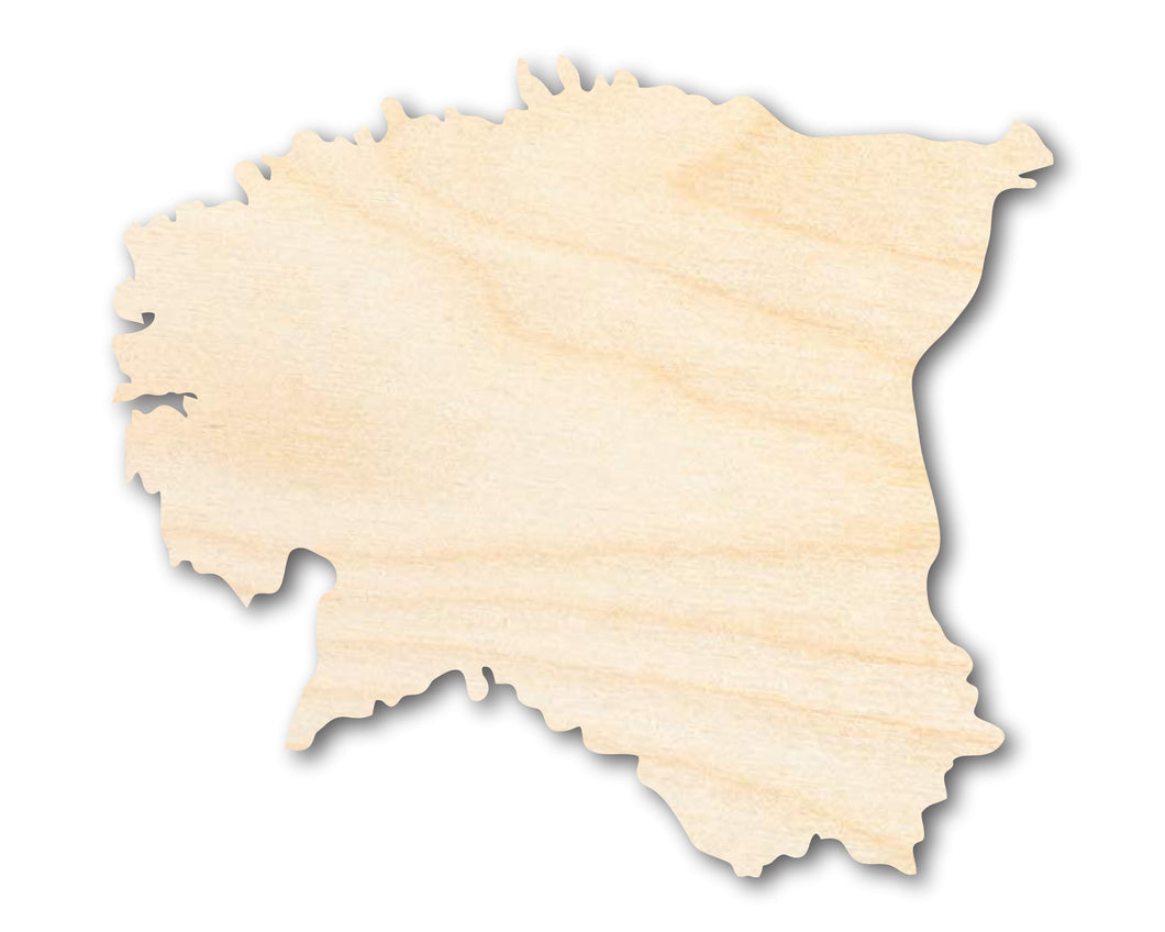 Unfinished Wood Estonia Country Shape - European Craft - up to 36