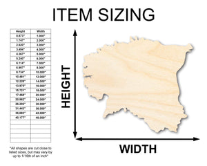 Unfinished Wood Estonia Country Shape - European Craft - up to 36" DIY
