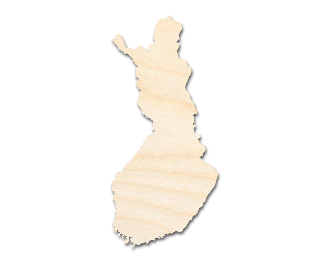 Unfinished Wood Finland Country Shape - Scandinavian Craft - up to 36