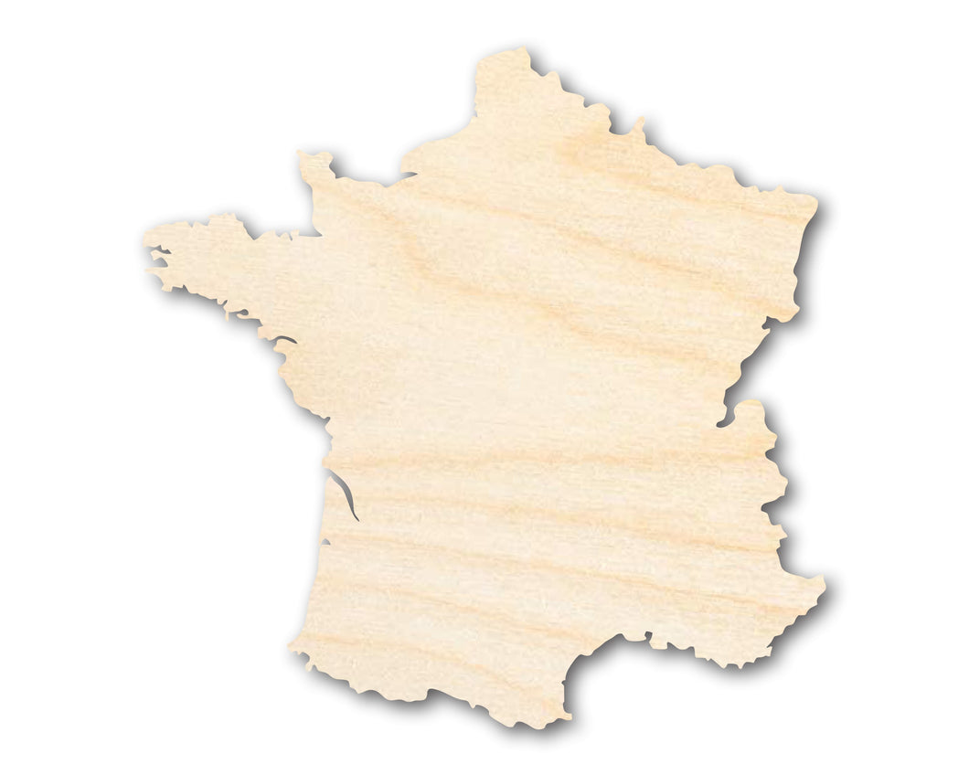Unfinished Wood France Country Shape - European Craft - up to 36