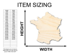 Load image into Gallery viewer, Unfinished Wood France Country Shape - European Craft - up to 36&quot; DIY
