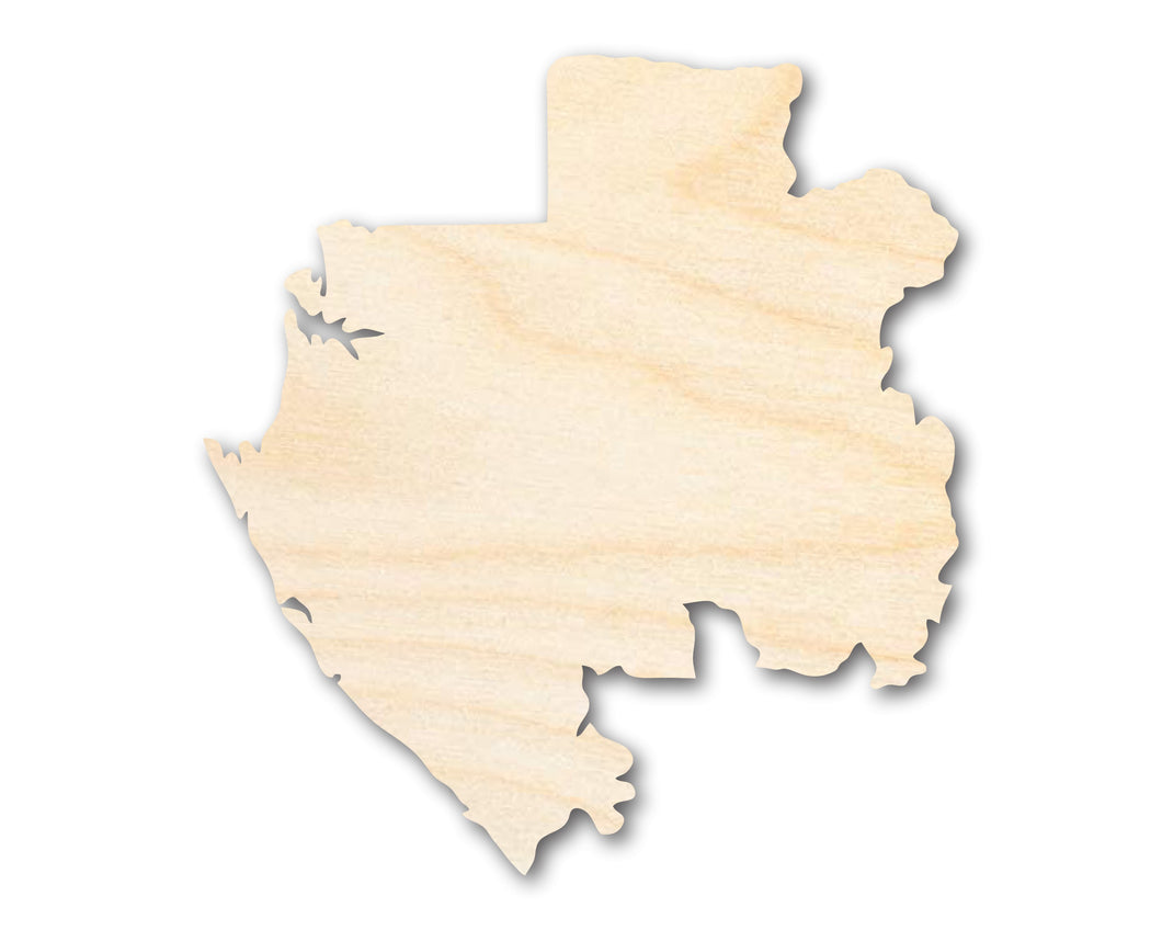 Unfinished Wood Gabon Country Shape - Central African Craft - up to 36