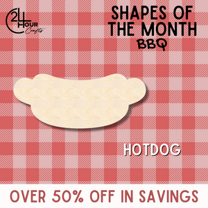 June Shape of the Month |  Hot Dog Wood Cutout | BBQ | Unfinished Craft