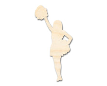 Load image into Gallery viewer, Unfinished Wood Cheerleader Silhouette | DIY Cheer Craft Cutout | up to 36&quot; DIY
