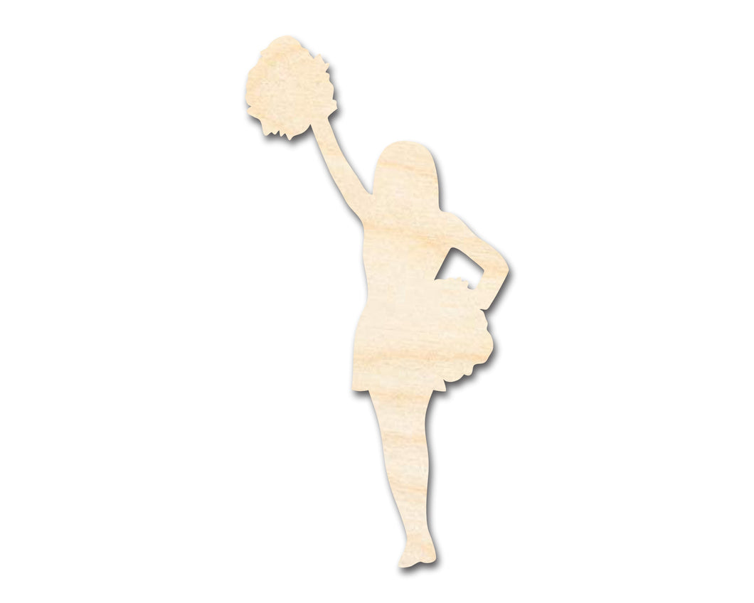 Unfinished Wood Cheerleader Silhouette | DIY Cheer Craft Cutout | up to 36