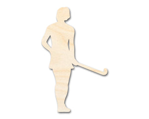 Unfinished Wood Field Hockey Player Silhouette | DIY Sports Craft Cutout | up to 36" DIY