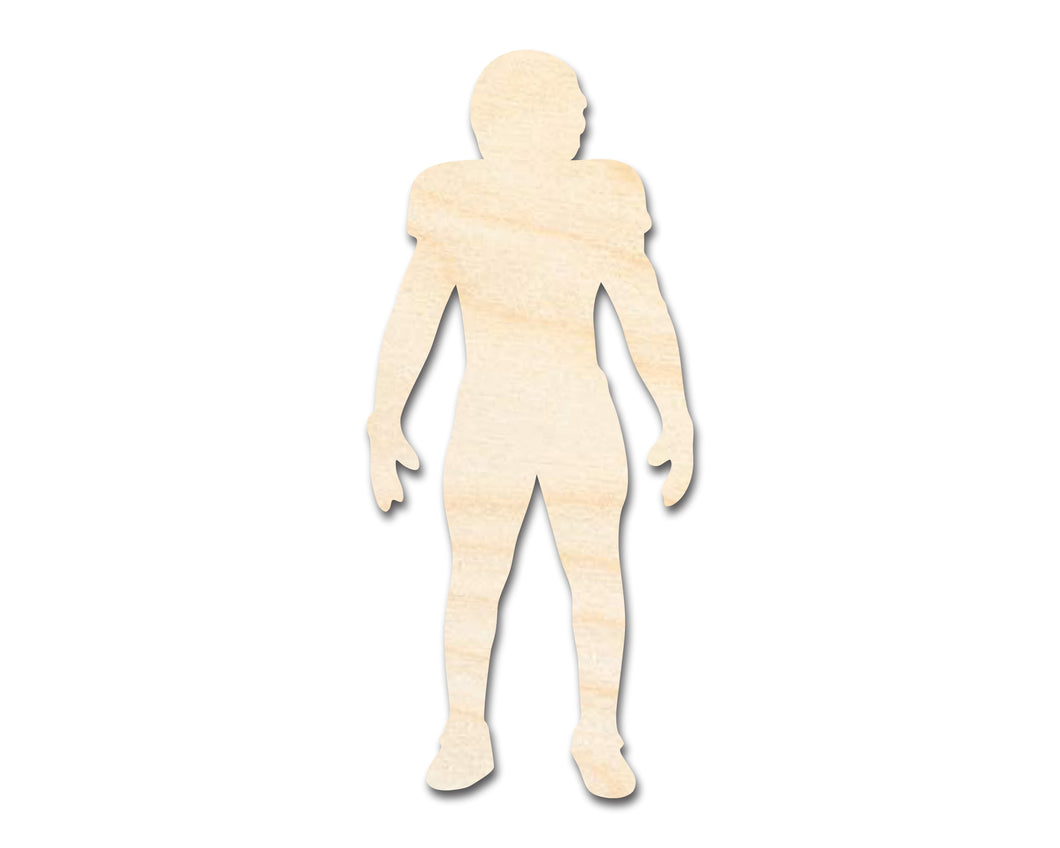 Unfinished Wood Football Player Silhouette | DIY Sports Craft Cutout | up to 36