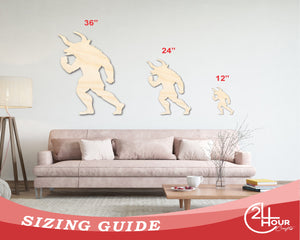 Unfinished Wood Minotaur Silhouette | DIY Creature Craft Cutout | up to 36" DIY