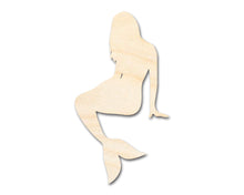 Load image into Gallery viewer, Unfinished Wood Mermaid Silhouette | DIY Craft Cutout | up to 36&quot; DIY
