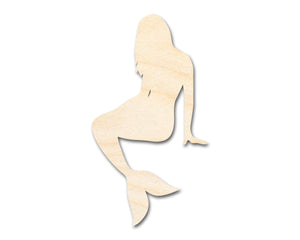 Unfinished Wood Mermaid Silhouette | DIY Craft Cutout | up to 36" DIY
