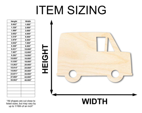 Unfinished Wood Mail Truck Shape | Craft Cutout | up to 36" DIY