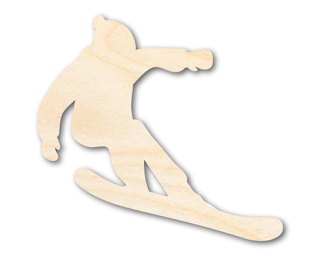Unfinished Wood Snowboarder Silhouette | DIY Winter Sports Craft Cutout | up to 36