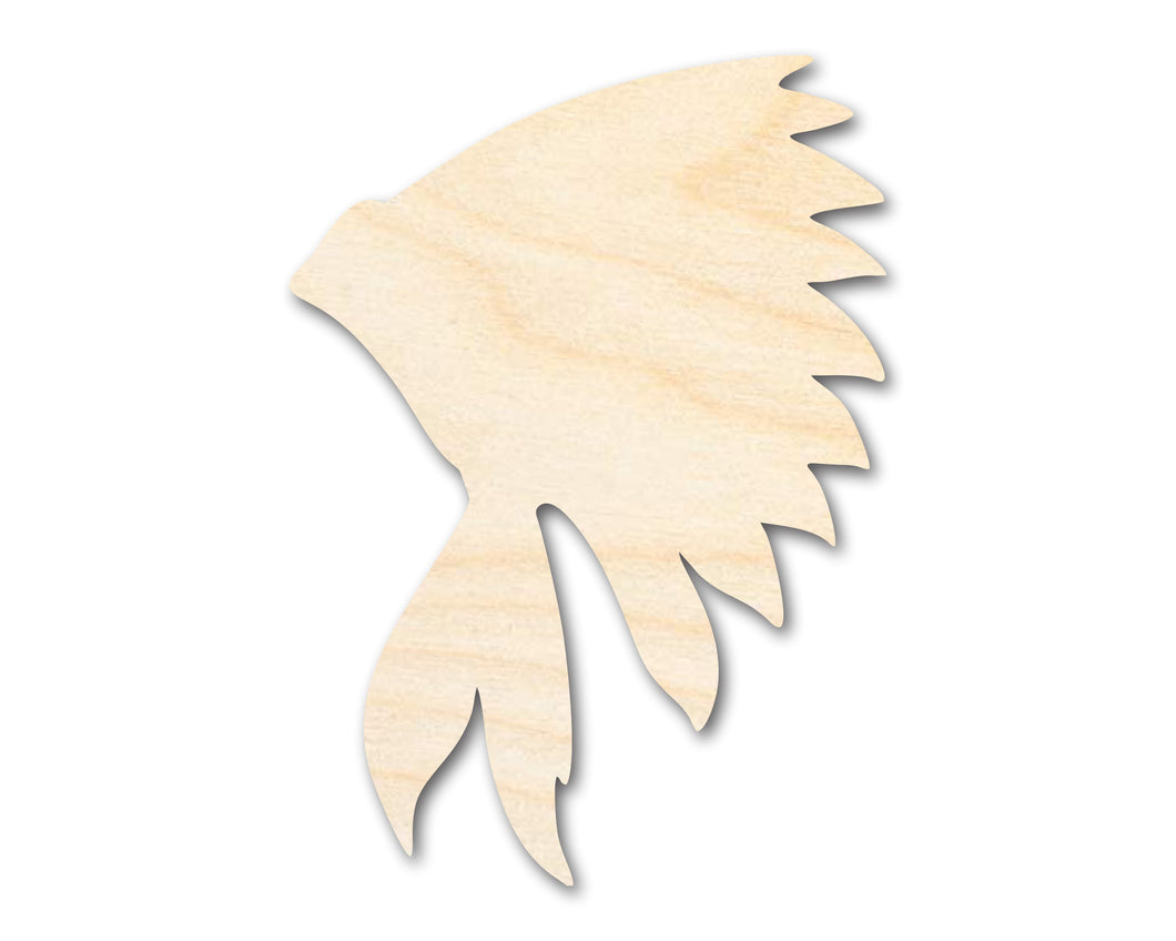 Unfinished Wood War Bonnett Shape | DIY Native American Craft Cutout | up to 36
