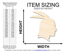Load image into Gallery viewer, Unfinished Wood Native American Head Profile Silhouette | DIY Native American Craft Cutout | up to 36&quot; DIY
