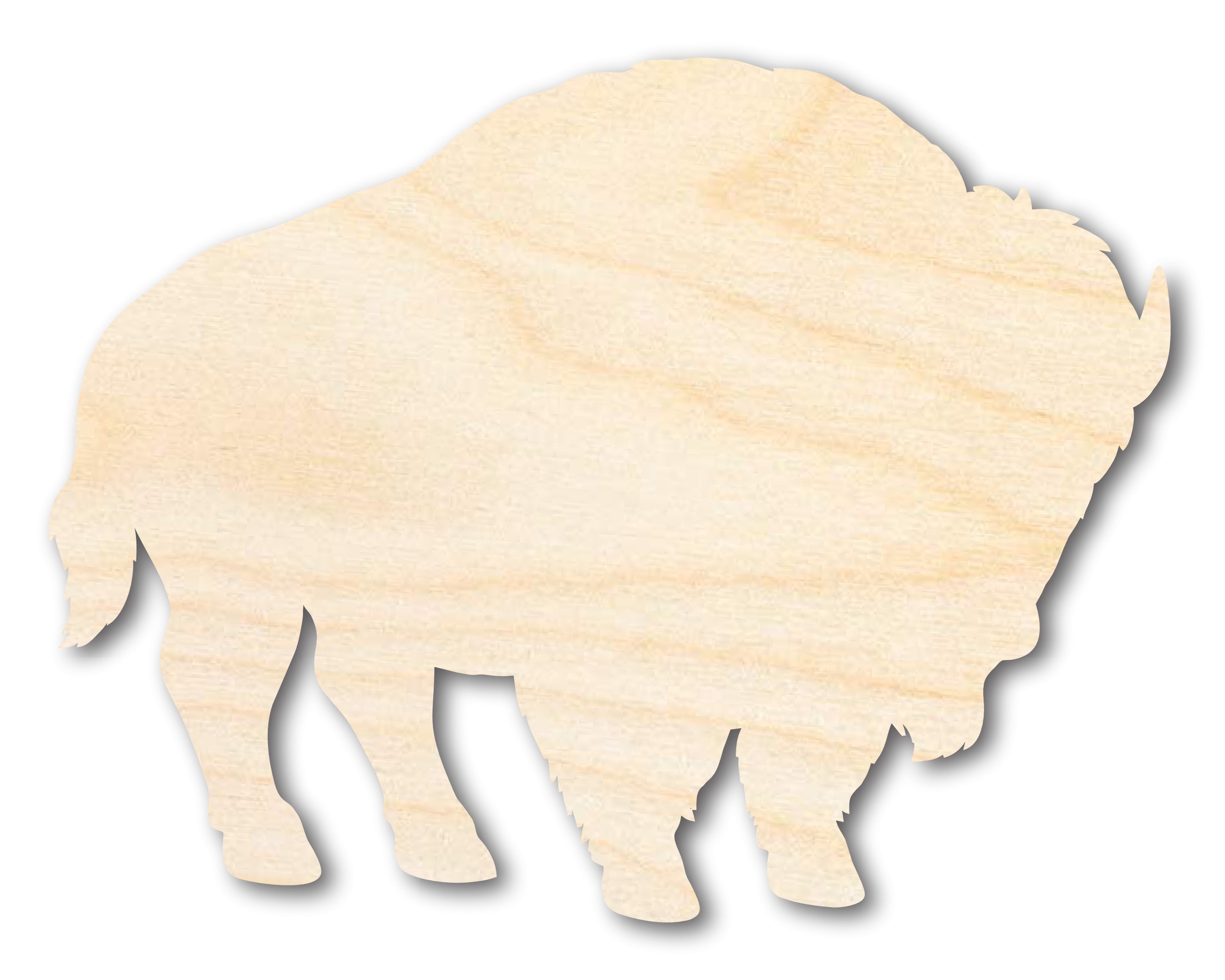 Unfinished Wood Buffalo Bison Silhouette | DIY Native American Craft Cutout | up to 36