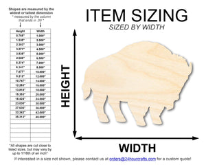 Unfinished Wood Buffalo Bison Silhouette | DIY Native American Craft Cutout | up to 36" DIY