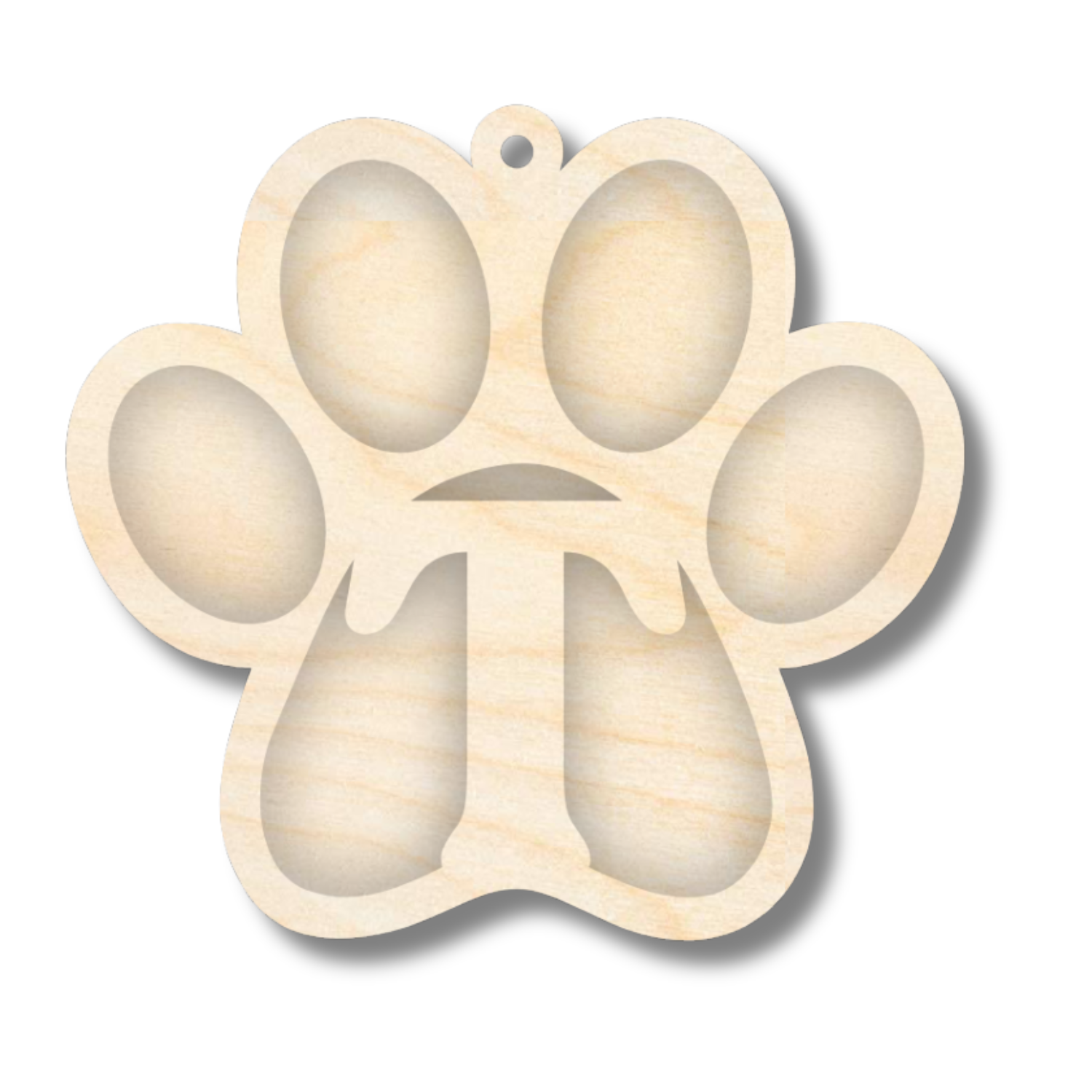 Unfinished Wood Layered Letter Paw Print Tags | A-Z | 2 Piece | 5