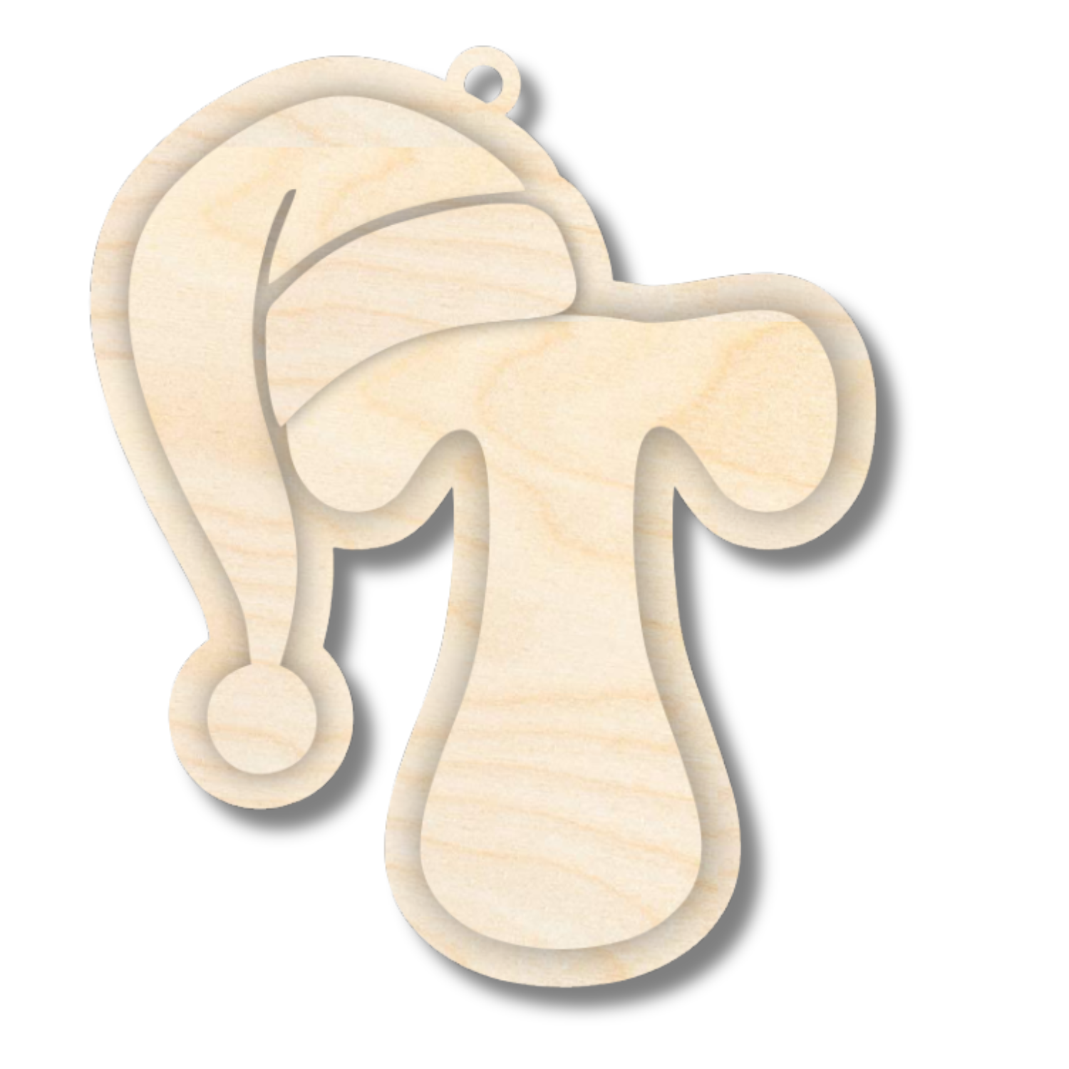 Unfinished Wood Layered Letter Santa Hat Tags | A-Z | 4 Piece | 6