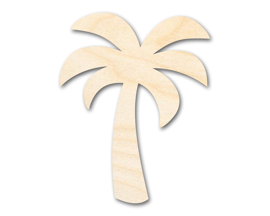 Unfinished Wood Simple Palm Tree Silhouette | DIY Tropical Beach Craft Cutout | up to 36