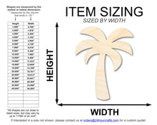 Load image into Gallery viewer, Unfinished Wood Simple Palm Tree Silhouette | DIY Tropical Beach Craft Cutout | up to 36&quot; DIY
