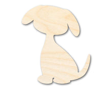 Load image into Gallery viewer, Unfinished Wood Cute Sitting Dog Silhouette | DIY Dog Craft Cutout | up to 36&quot; DIY
