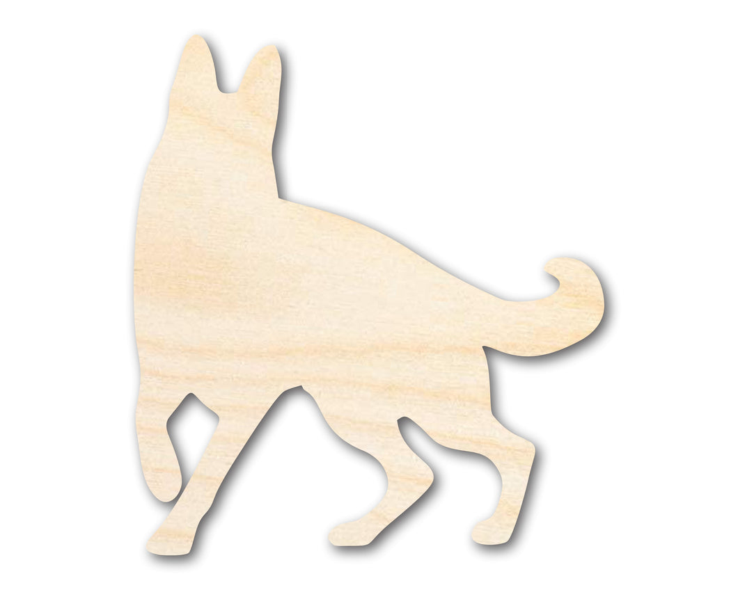 Unfinished Wood Guard Dog Silhouette | DIY Dog Craft Cutout | up to 36