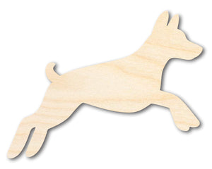 Unfinished Wood Jumping Agility Dog Silhouette | DIY Dog Craft Cutout | up to 36" DIY