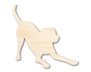 Unfinished Wood Play Bow Dog Silhouette | DIY Dog Craft Cutout | up to 36" DIY