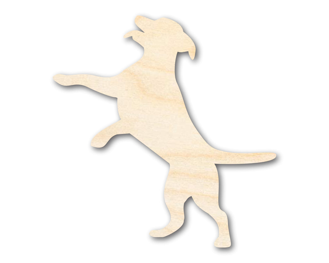 Unfinished Wood Playful Dog Silhouette | DIY Dog Craft Cutout | up to 36