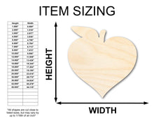 Load image into Gallery viewer, Unfinished Wood Apple Heart Shape | Teacher Appreciation | Kids Crafts | Apple Lovers | Craft Cutout | up to 36&quot; DIY
